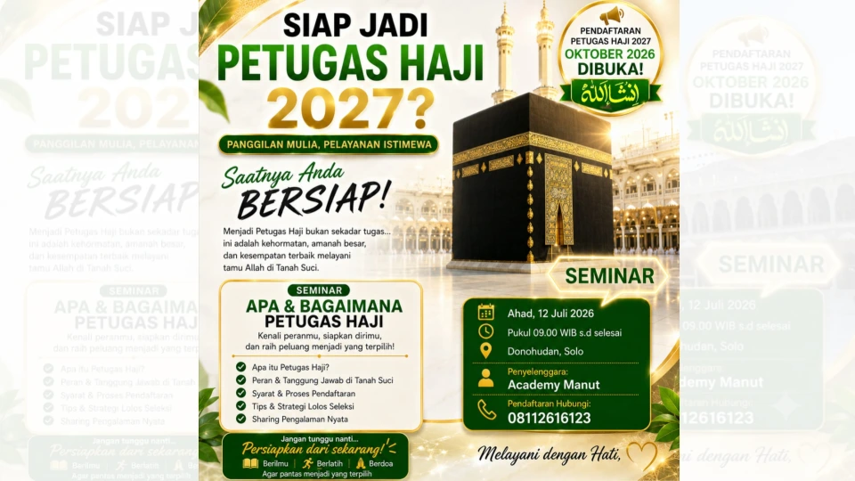 Persiapkan diri Anda untuk ikuti seminar calon petugas haji dan umroh di Solo