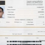 Contoh visa haji resmi yang diterbitkan oleh pemerintah Arab Saudi.